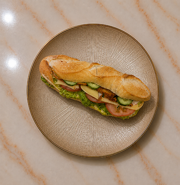 Sandwich crudités poulet paprika